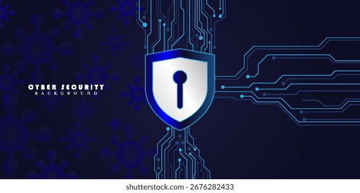 Cybersecurity and data protection template background vector