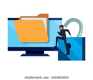 cybersecurity data protection vector ilustration vector ilustration