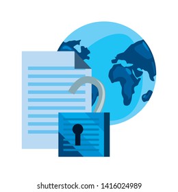 cybersecurity data protection vector ilustration