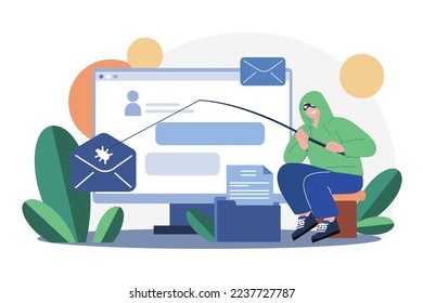 Cybersecurity Developer Illustration concept. A flat illustration isolated on white background