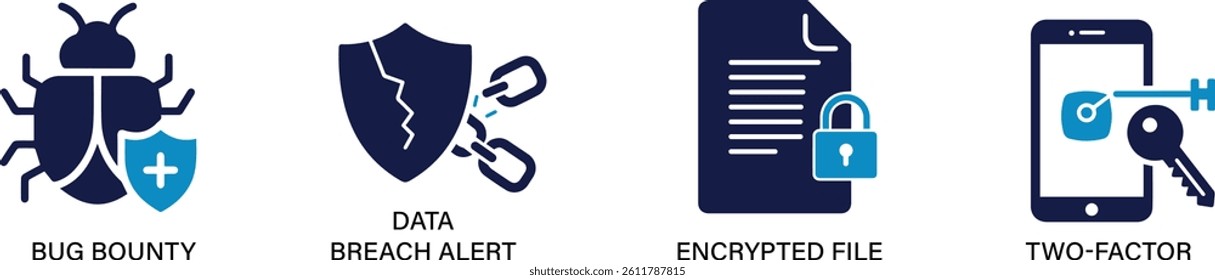 Cybersecurity and Digital Privacy Icons.