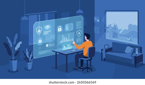 Cybersecurity Expert Analyzing Data on a Futuristic Interface - Powered by Shutterstock - Get 15% off with code: PIKWIZARD15