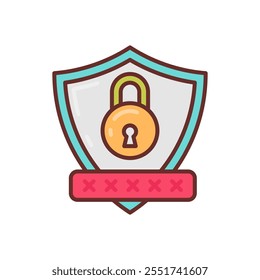 Cybersecurity Filled Icons , Vector illustration