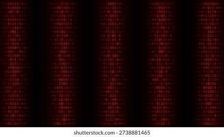 Cybersecurity Foundation and Uniform Data Streams - A Systematic Representation of Red Binary Block Sequences Illustrating a Secured Network Grid, Surveillance Monitoring, and Encrypted Communication Flow within a Dark Cyberpunk Environment