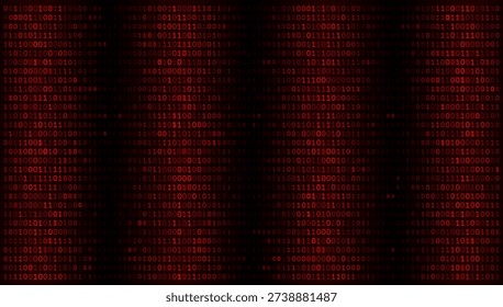 Cybersecurity Foundation and Uniform Data Streams - A Systematic Representation of Red Binary Block Sequences Illustrating a Secured Network Grid, Surveillance Monitoring, and Encrypted Communication Flow within a Dark Cyberpunk Environment