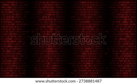 Cybersecurity Foundation and Uniform Data Streams - A Systematic Representation of Red Binary Block Sequences Illustrating a Secured Network Grid, Surveillance Monitoring, and Encrypted Communication Flow within a Dark Cyberpunk Environment