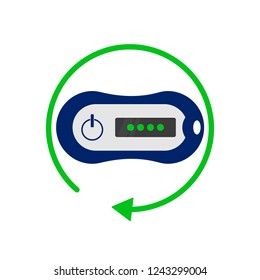 Cybersecurity hardware device. OTP token. A one-time password token. . Vector icon.