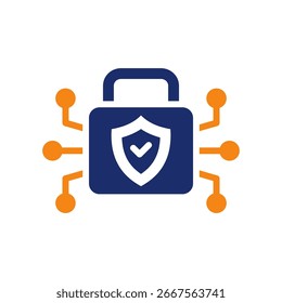 Cybersecurity Symbol Farbe Glyphe Vektorgrafik