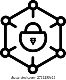 Diseño de icono de ciberseguridad que representa la protección digital, la seguridad de los datos y la tecnología segura en un estilo limpio, moderno y profesional