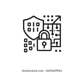 Ícone de segurança cibernética - Proteção de dados digitais e tecnologia segura