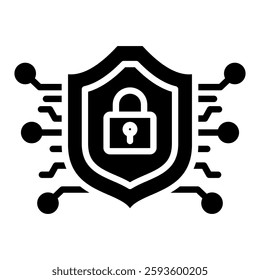Cybersecurity Icon in Glyph Style. Simple Vector Design. Simple Vector Glyph Icon