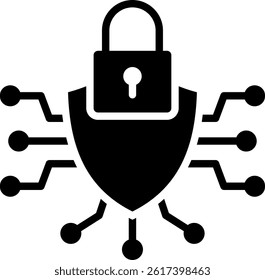 Cybersecurity Icon Glyph Vector Illustration
