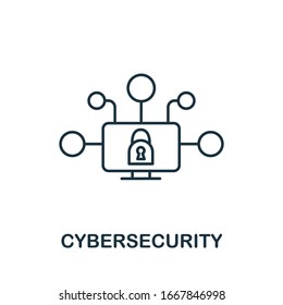 Cybersecurity icon from industry 4.0 collection. Simple line element Cybersecurity symbol for templates, web design and infographics