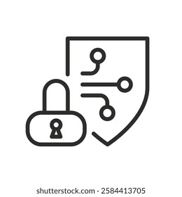 cybersecurity icon, line symbol, vector illustration eps10