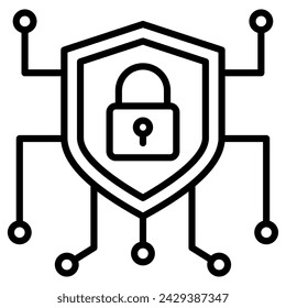 Cybersecurity icon line vector illustration