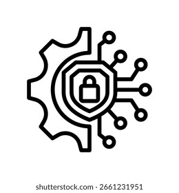 Cybersecurity Icon Line Vector Illustration