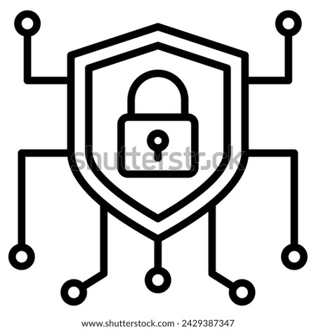Cybersecurity icon line vector illustration
