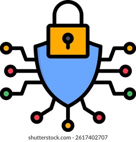 Cybersecurity Icon Lineal Color Vector Illustration