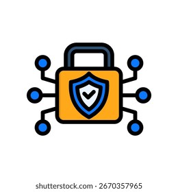 Cybersecurity Icon Lineal Color Vector Illustration