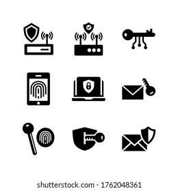 icono de ciberseguridad o logotipo símbolo de señas aislado ilustración vectorial - Colección de iconos vectoriales de estilo negro de alta calidad
