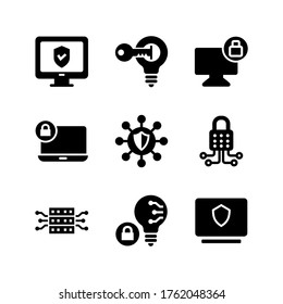 icono de ciberseguridad o logotipo símbolo de señas aislado ilustración vectorial - Colección de iconos vectoriales de estilo negro de alta calidad
