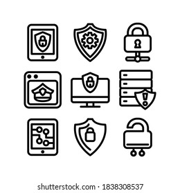 icono de ciberseguridad o logotipo símbolo de señas aislado ilustración vectorial - Colección de iconos vectoriales de estilo negro de alta calidad
