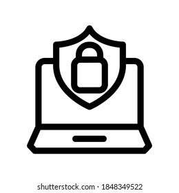icono de ciberseguridad o logotipo símbolo de señalización aislado ilustración vectorial - iconos vectoriales de estilo negro de alta calidad
