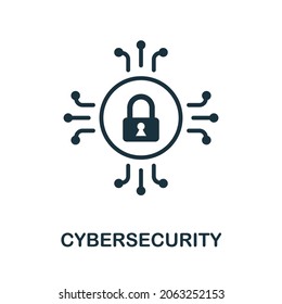 Cybersecurity icon. Monochrome sign from industry 4.0 collection. Creative Cybersecurity icon illustration for web design, infographics and more