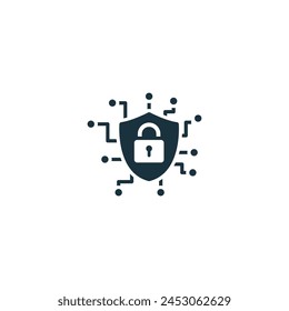 Icono de ciberseguridad. Icono monocromo de trabajo remoto simple para Plantillas, Diseño web e infografías