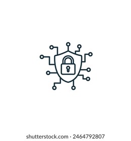 Cybersecurity icon. Monochrome simple Remote Work icon for templates, web design and infographics