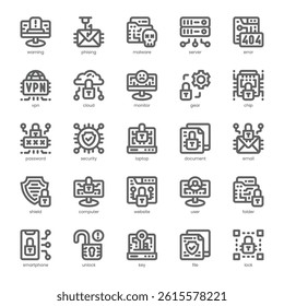 Cybersecurity Icon pack for your website, mobile, presentation, and logo design. Cybersecurity Icon outline design. Vector graphics illustration and editable stroke.