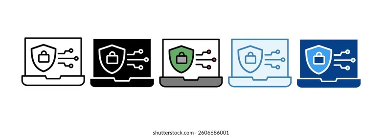 Cybersecurity Icon Set Multiple Style Collection