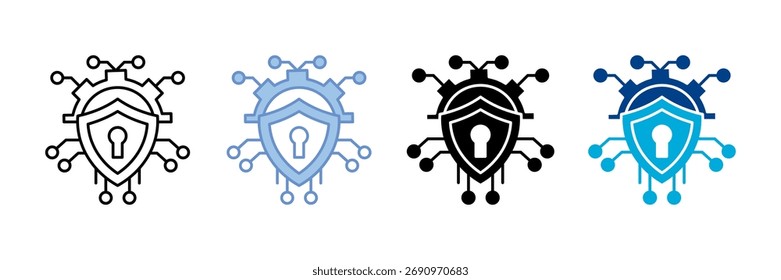 Conjunto de ícones de segurança cibernética