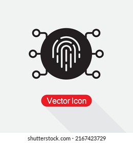 Cybersecurity-Symbol, einzigartiges Fingerabdrucksymbol, Impressum-Symbol, Vektorgrafik Eps10