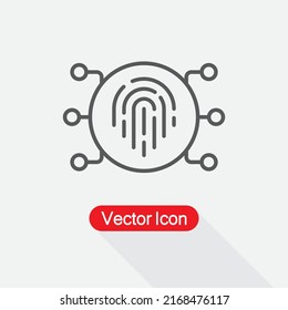 Cybersecurity Icon, Unique Fingerprint Icon, Imprint Icon Vector Illustration Eps10