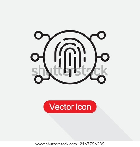 Cybersecurity Icon, Unique Fingerprint Icon, Imprint Icon Vector Illustration Eps10