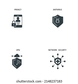 Cybersecurity  icons set  . Cybersecurity  pack symbol vector elements for infographic web