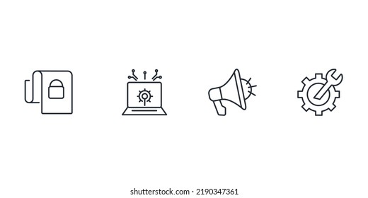 Cybersecurity icons set . Cybersecurity pack symbol vector elements for infographic web