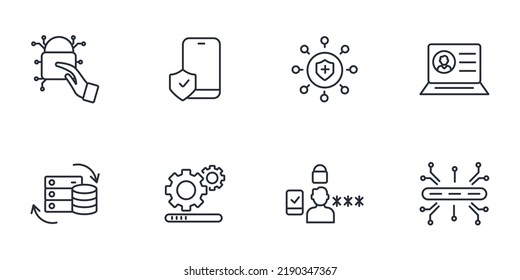 Cybersecurity icons set . Cybersecurity pack symbol vector elements for infographic web