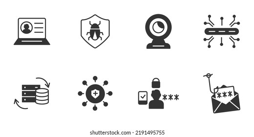 Cybersecurity icons set . Cybersecurity pack symbol vector elements for infographic web