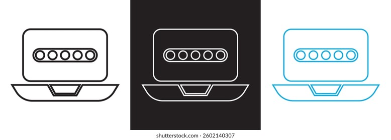 Cybersecurity icons. Vector illustration. isolated on white and black background. EPS 10