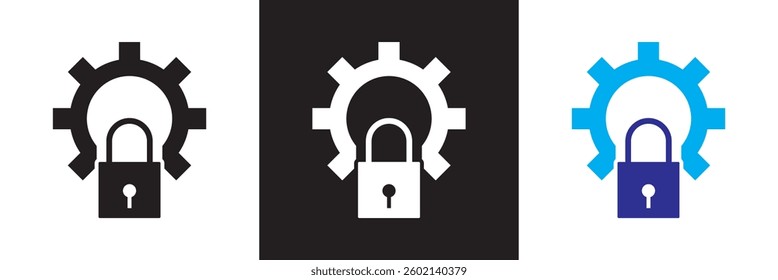 Cybersecurity icons. Vector illustration. isolated on white and black background. EPS 10
