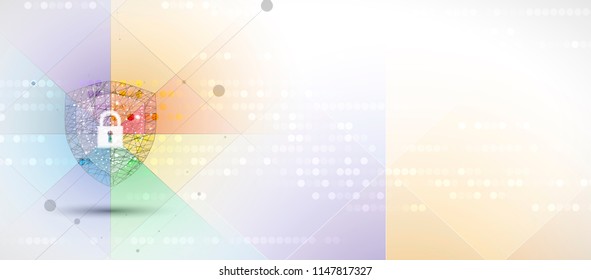 Cybersecurity and information or network protection. Future cyber technology web services for business and internet project