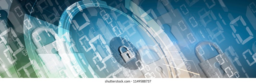 Cybersecurity and information or network protection. Future cyber technology web services for business and internet project