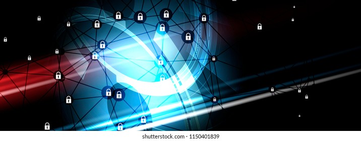 Cybersecurity and information or network protection. Future cyber technology web services for business and internet project