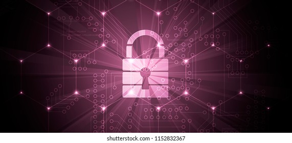 Cybersecurity and information or network protection. Future cyber technology web services for business and internet project
