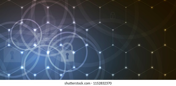 Cybersecurity and information or network protection. Future cyber technology web services for business and internet project
