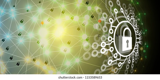 Cybersecurity and information or network protection. Future cyber technology web services for business and internet project