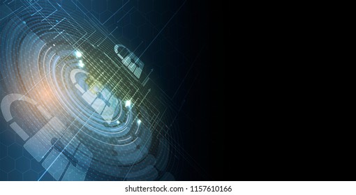 Cybersecurity and information or network protection. Future cyber technology web services for business and internet project