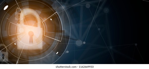 Cybersecurity and information or network protection. Future cyber technology web services for business and internet project